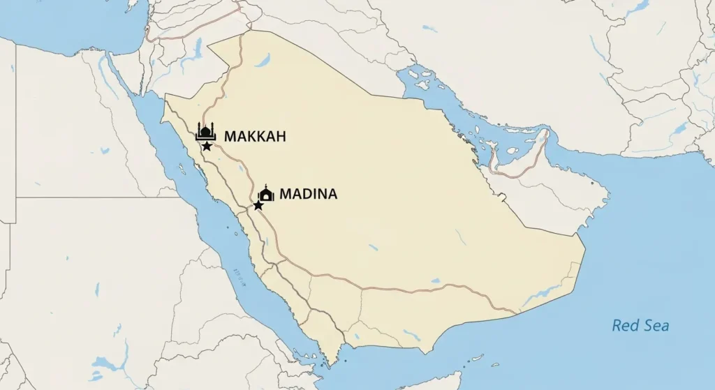 Map of driver job locations in Saudi Arabia