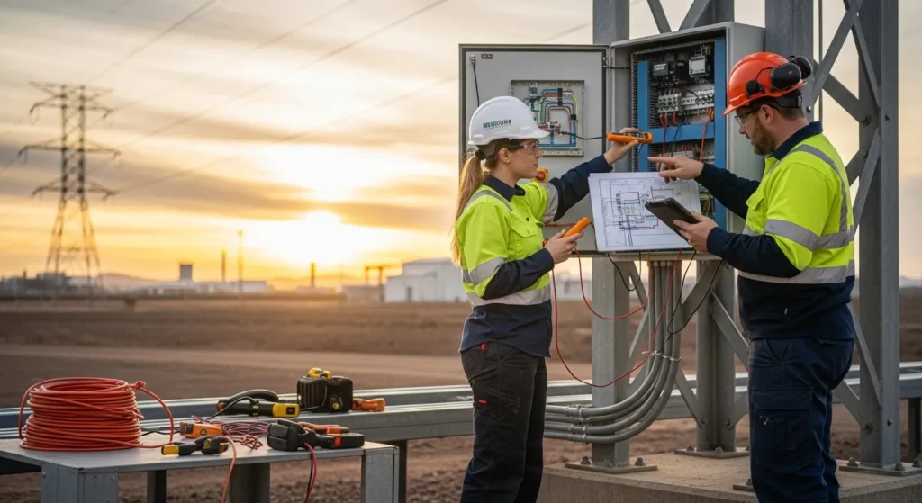 Workers at a site in Saudi Arabia.
