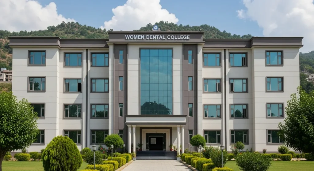 Aerial view of Women Dental College campus in Abbottabad