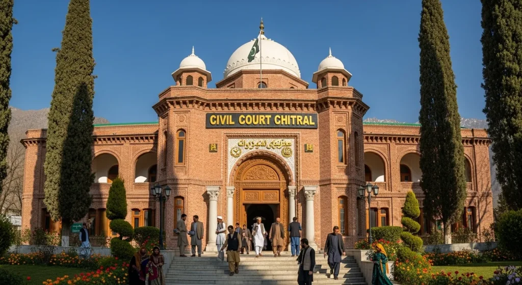 View of civil court building in Chitral KPK