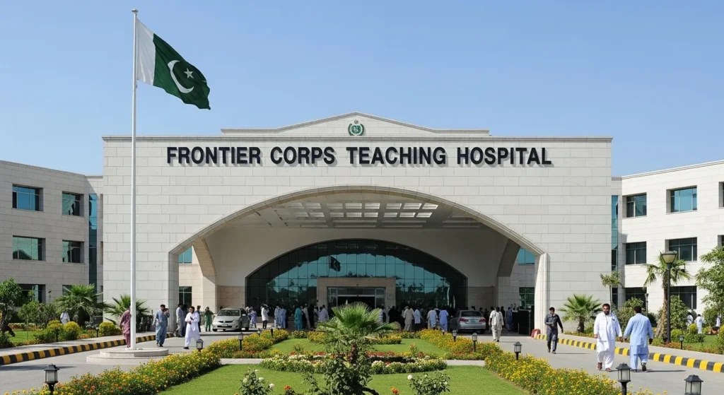 View of Frontier Corps Teaching Hospital in Peshawar