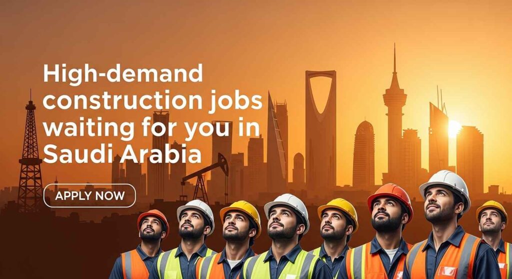 Skilled Pakistani workers on a construction site in Riyadh Saudi Arabia