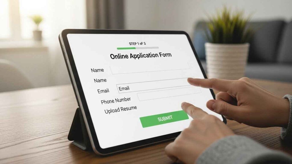 Applying for office staff job online