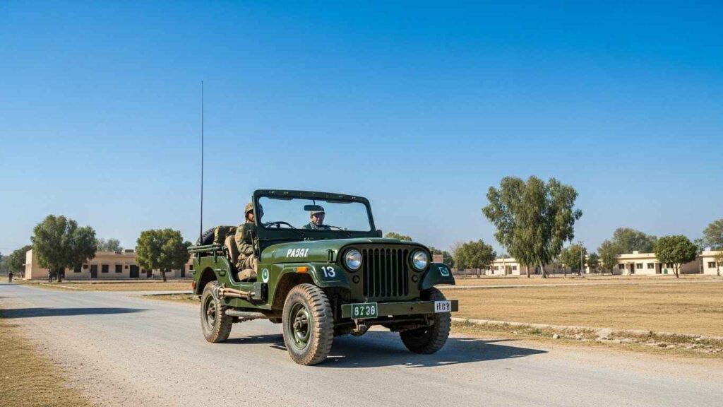 Pakistan Army vehicle on road