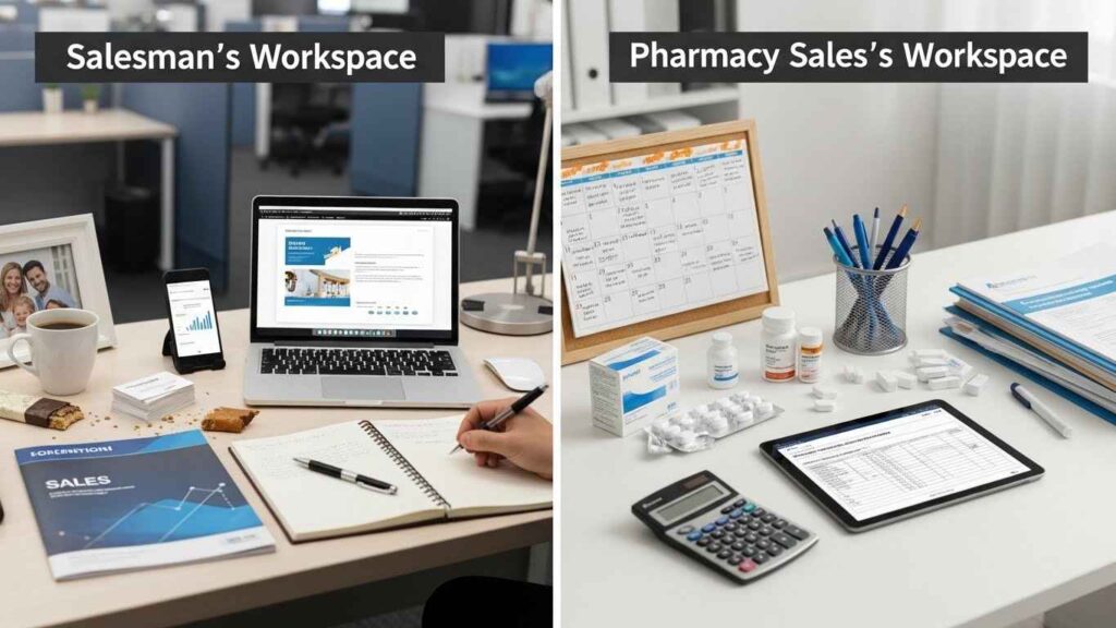 Clean pharmacy counter setup in Peshawar