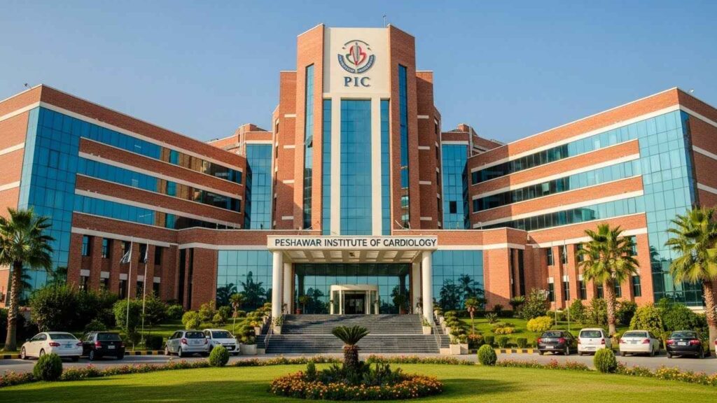 Peshawar Institute of Cardiology hospital building in Hayatabad Peshawar