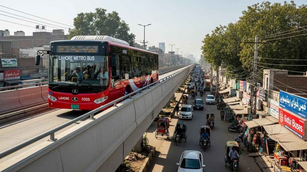 Lahore Metro Bus in operation