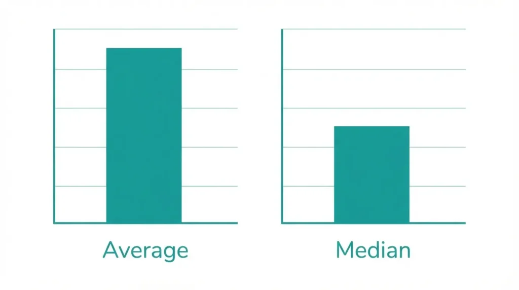 Bar chart comparing average vs median salary in Pakistan 2025