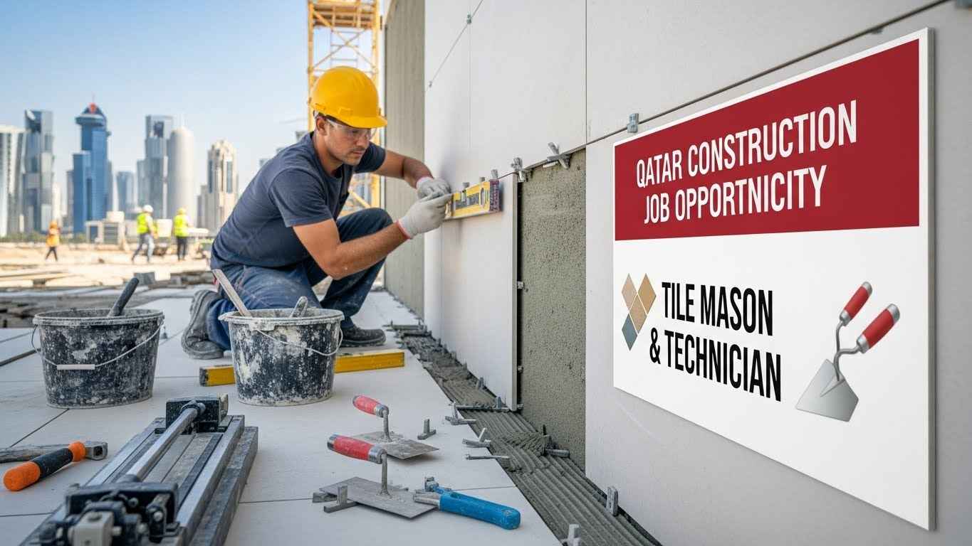 Qatar construction job opportunity – tile mason & technician