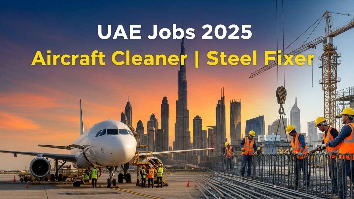 UAE Jobs 2025 – Aircraft Cleaner & Steel Fixer