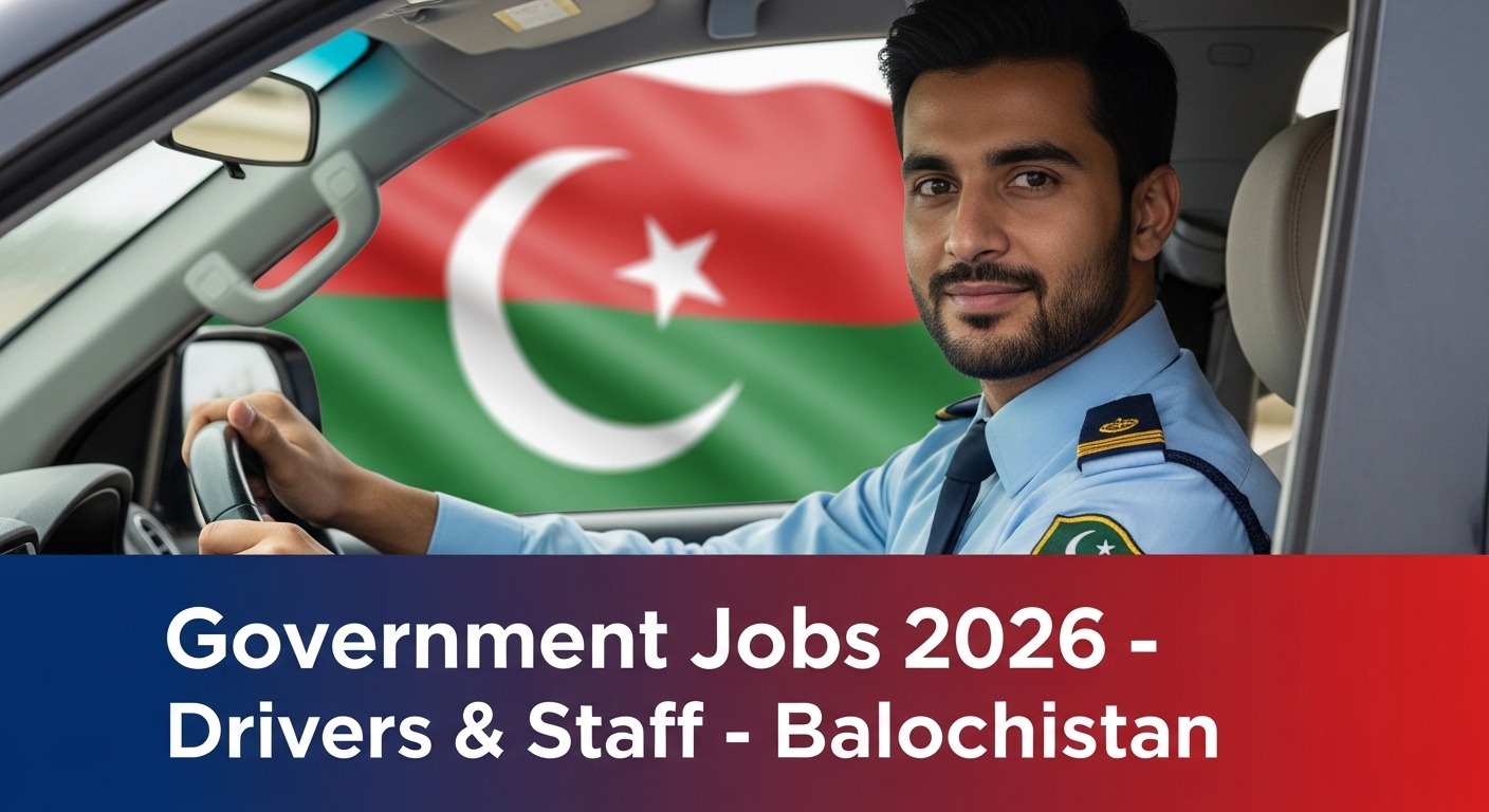 Government jobs announcement for drivers and staff at Prosecutor General Balochistan 2026