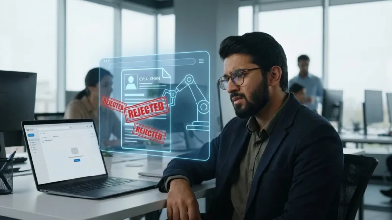 Pakistani job seeker frustrated by ATS CV rejection while applying online on Rozee or LinkedIn